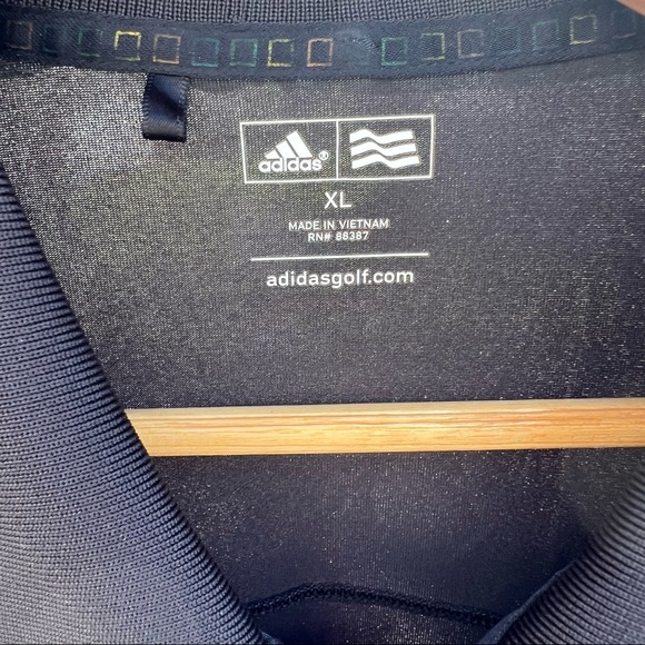 Adidas Mens Golf Polo Black Performance Athletic Short Sleeve Size XL - Picture 4 of 4